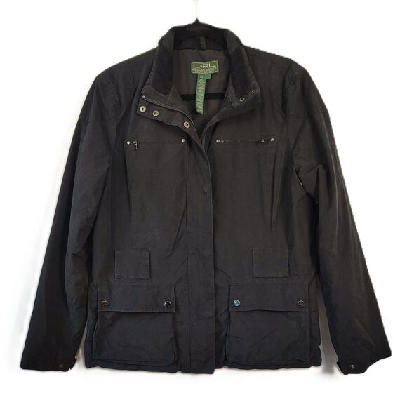 VTG Ralph Lauren Black Large Women's Mid Length Lined Fall Spring Jacket - Picture 1 of 3